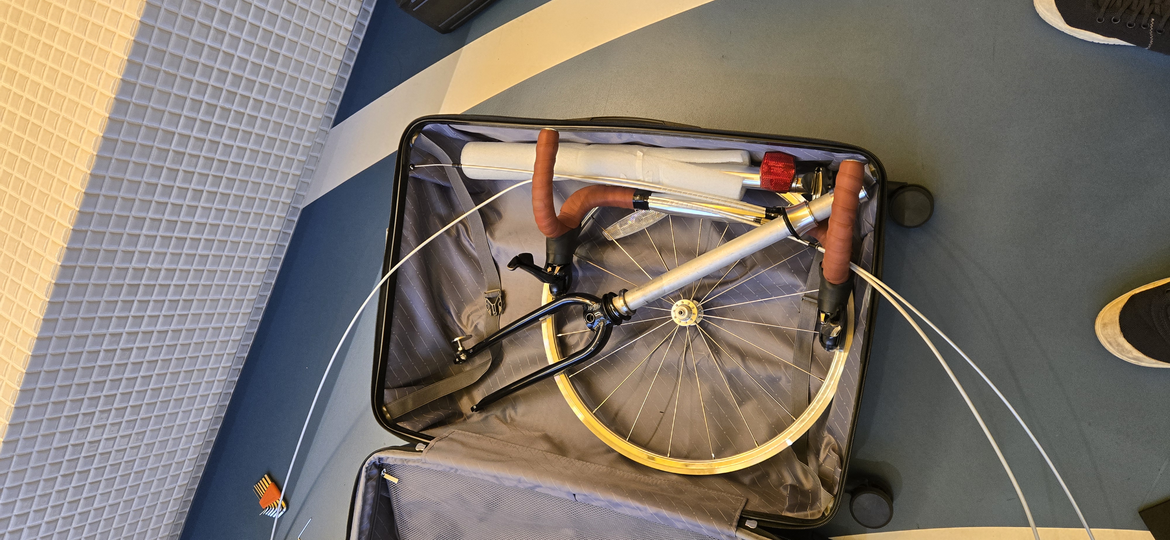 Parts in suitcase